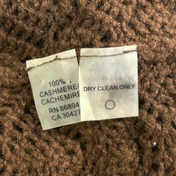 Magaschoni Long Sleeve Open Knit Cashmere Sweater Brown Size L - Picture 12 of 12